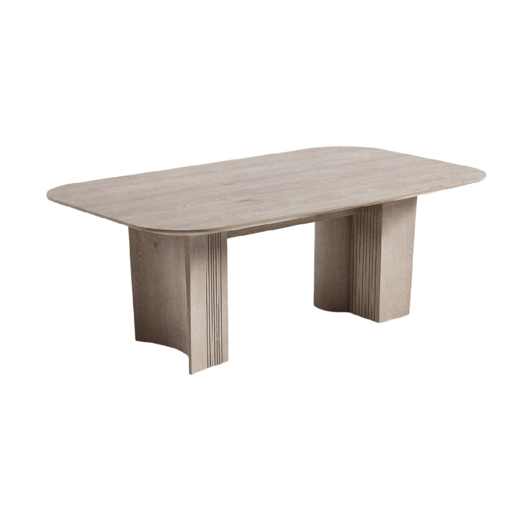 **Tytuł techniczny: Stół owalny z drewna, nowoczesny design**